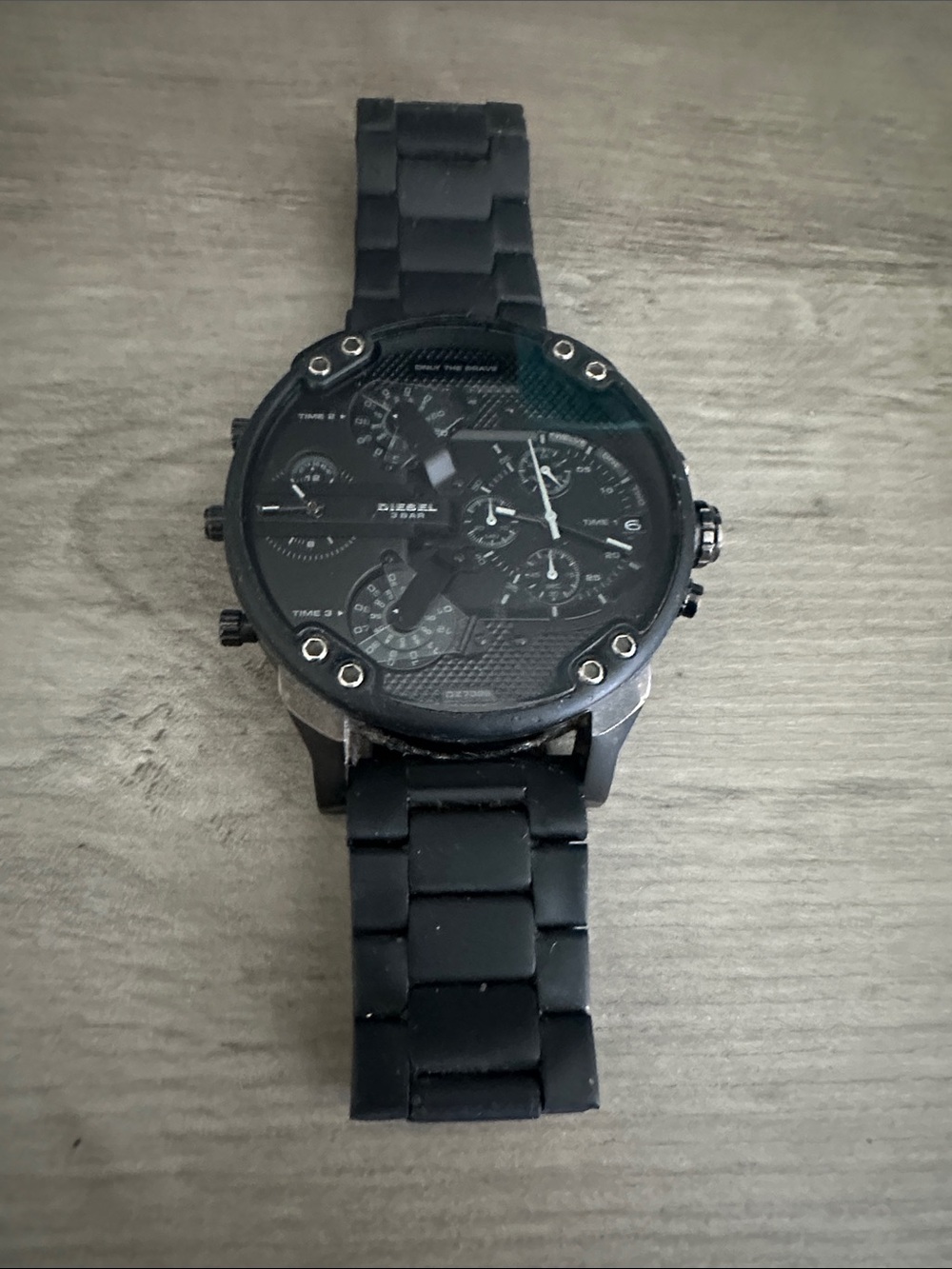 Diesel Mr Daddy DZ7396 Black silicone Multi-Dial Men's Watch (needs batteries)